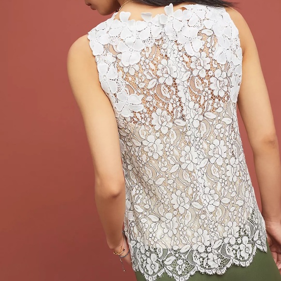 NWT Anthropologie Flower Lace Top - Picture 4 of 11